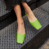 Women’S Slip-On Backless Mules Dress Shoes – Low Kitten Heel, Closed Square Toe, Wide Fit (Large Size)