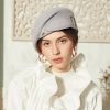 Valentine’S Day Round Wool Beret Bow Woolen Hat Women’S Retro Hat Church Hat