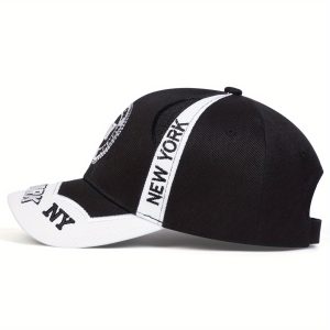 1pc Women NY Letter Embroidered Stitching Baseball Cap Outdoor Adjustable Sunscreen Leisure Hat Spring Autumn Travel Tourism Beach Vacation