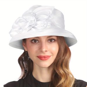 Elegant Church Hat for Women - Formal Derby Fascinator with Flower - Perfect for Weddings, Cocktail & Tea Parties, Special Occasions