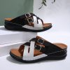 Roman Style Drag Shoes, Cross-Designed Toe-Exposing Side-Embossed Drag Shoes
