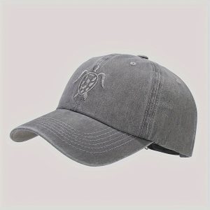 Embroidered Sea Turtle Baseball Cap - Adjustable, Lightweight, and Versatile with Curved Brim - Ideal for Outdoor Activities and Gifting, Gift Baseball Cap | Embroidered Design | Polyester Ca