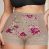8pcs Women’S High-Waisted Tummy Control Panties Plus Size, Elegant Floral Pattern with Lace Trim, Comfortable Hip-Hugging Design for Daily Wear and