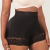 Large Size Elegant Lace Carved Shapewear Underwear With Abdominal Control And Hip Lifting, High Elasticity And Anti Slip Properties