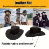 Leather Cowboy Western Hat For Men Woman Studded Steampunk Hat Deadman Top Hat