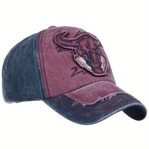 4th of July Baseball Cap Patriotic Cow Head Embroidery Baseball Hats Independence Day Baseball Cap Hat for Women Men