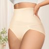 6pcs QUASTI Women’s High-Waisted Shaping Panties – Tummy Control, Soft Stretch Polyester Blend, Cross-Band Support, Plus Size Available, Solid Color Elegant Underwear for Daily Wear, Tummy Control Underwear, QUASTI