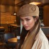Elegant Women’s Beige Beret – Breathable Polyester Artist Cap with Elastic Fit, Ideal for Sun Protection, Dates & Parties – Handwashu002FDry Clean, Perfect Gift