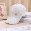 Adjustable Breathable Baseball Caps with Stylish Geometric Pattern- Lightweight Polyester Hats Spring& Autumn, Hand-Washable- Available in Black, White, and Gray