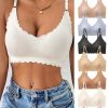7pcs Set of Plus-Size Lingerie, Camisole, Wavy Design, Sexy Push-Up, Side Breast Coverage for Women (0XL-4XL)