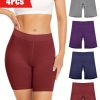 4pcs Women’s Plus Elegant Panties, Plus Size Solid Seamless Comfy & Breathable Boyshorts