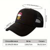 For Hello Kitty Trucker Hat – Breathable Mesh Baseball Cap with Cartoon Print, Red Firefighter Design, Perfect for Golf, Travel, Camping, Climbing, Fishing, Officially Licensed Product