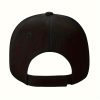 1pc Stylish Black Embroidered Baseball Cap with Flat Brim – Adjustable Fit for Sun Protection, Urban Streetwear Look, Polyester Material, Hand Wash or Dry Clean