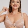 Floral Lace Bra Plus Size Women’s Floral Lace Bra with Underwire, Polyamide Knit Fabric, Medium Stretch, Contrast Lace Detail, Collarless, No Padding, 150u002F180gsm – Romance Style A-Piece Bralette