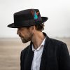 Vintage Style Feather-Embellished Bow Hat – Black with Colorful Feathers, Perfect for Parties, Jazz Events, and Father’S Day Gifts, Jazz Event Accessory | Vintage Style Hat | Durable Headgear