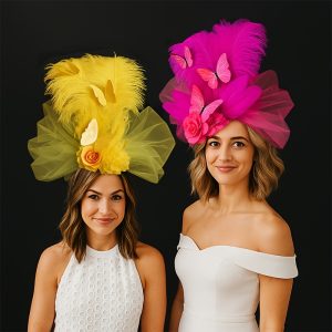 Stylish Retro Derby Hat, Race Season Outfit, Party Dress Outfit