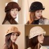 French Beret Hat for Women – Vintage Style Felt Bow Detail, Breathable & Versatile Winter Coat, Hand Washable, Non-Stretch Fabric, Perfect for Cold Weather Outfits, Winter Fashion Accessory | Vintage Beret Style | Hand Washable Hat