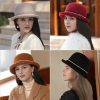 Elegant French Woolen Bucket Hat for Women – Versatile, Breathable, and Stylish for Fallu002FWinter Fashion, Brown with Black Trim, Inelastic Design, Perfect for Casual or Formal Occasions, Winter Headwear | Frenchinspired Design | Durable Headgear