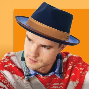 Father'S Day Gift, Black And White Color Matching Collection Fedora, Blue And Yellow Color Matching Cocktail Party Dress Suit Hat, White And Red Color Matching Sun Hat, Gift For Father And Mother, Hat Circumference Size (57-60) Cm, Adjustable Size