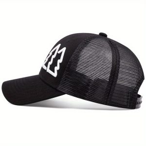 2pcs Men's Hip Hop Baseball Caps - Lightweight Breathable Mesh Back with Geometric Tree Pattern, Polyester Filled for Outdoor Sports & Casual Streetwear (Greyu002FBlack), Leisure Accessories, Modern Cap Design