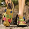 Fashion Sandals for Women,Lightweight Anti-Slip Comfort Sandals, Non-slip Wear-Resistant Rubber Sole, Hand Stitched Upper Comfortable Retro Sandals, Comfy Non Slip Breathable Beach Water Shoes, Fashion And Multifunctiona Shoes for Women Father’s Day