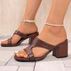 Women’s Chunky Heel Slippers – Slip-On Open Toe platform shoes with Cushioned PU Sole, Elegant Red Party & Everyday Formalu002F Casual Footwear – Easy-Clean Synthetic Cover, Versatile Heels, Peep Toe Design, Durable Construction, Fashion Lovers