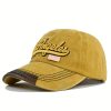 1pc Trendy retro washed denim LOS ANGELES three-dimensional embroidered baseball cap for men and women’s versatile duckbill cap
