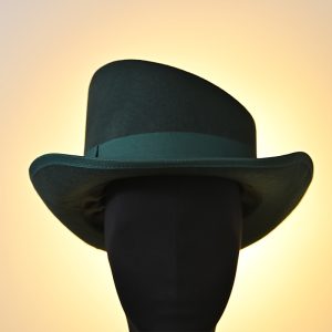 Royal Blue Unisex Cashmere Wool Felt Top Hat with Wide Brim & Ribbon Band ?C Stylish Asymmetrical Design for Christmas, St. Patrick's Day, Vintage Look, Valentine's Day Gift